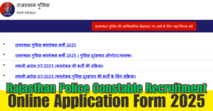 Rajasthan Police Constable Recruitment 2025