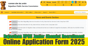 Rajasthan RPSC Junior Chemist Recruitment 2025